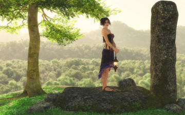 Картинка 3д+графика люди+ people взгляд девушка