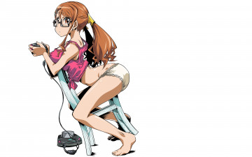 Картинка аниме anohana белый фон минимализм бикини попа шорты anjou naruko