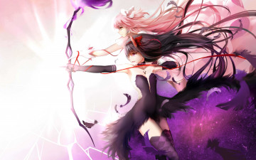 Картинка аниме mahou+shoujo+madoka+magika стрела лук оружие akuma kaname akemi девушки madoka goddess homura