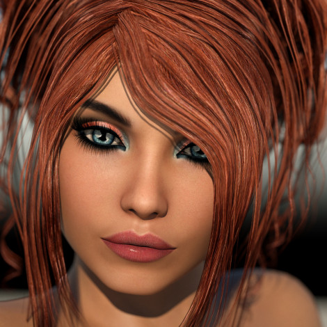 Обои картинки фото 3д графика, портрет , portraits, девушка, взгляд, рыжая