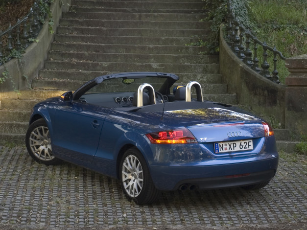 Обои картинки фото автомобили, audi, roadster, tt, синий, 8j, au-spec