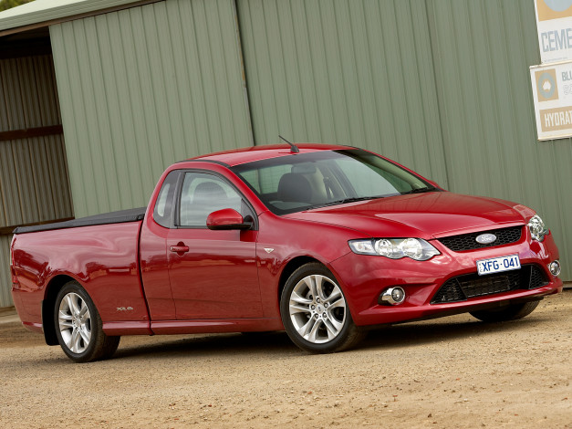Обои картинки фото автомобили, ford, falcon, красный, fg, ute, xr6