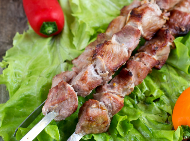 Обои картинки фото еда, шашлык,  барбекю, мясо