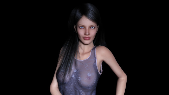 Обои картинки фото orchid, 3д графика, люди , people, девушка, взгляд