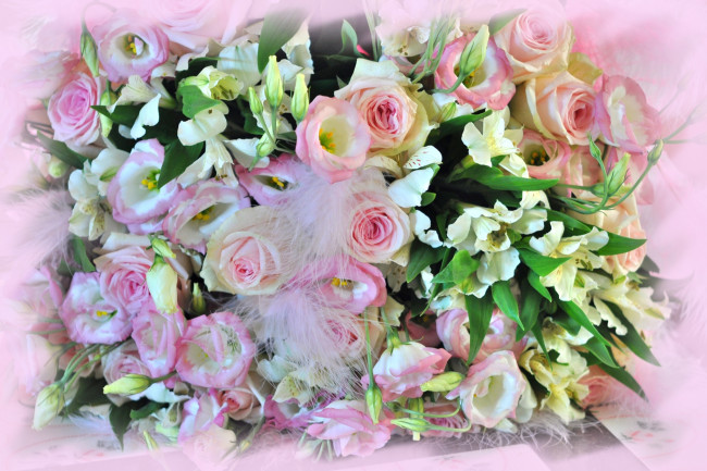 Обои картинки фото цветы, букеты,  композиции, альстромерия, эустома