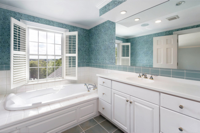 Обои картинки фото интерьер, ванная и туалетная комнаты, белый