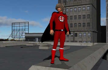 Картинка 3д+графика фантазия+ fantasy супермен фон взгляд парень