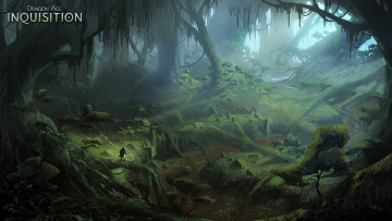 Картинка dragon+age+iii +inquisition видео+игры воин лес река