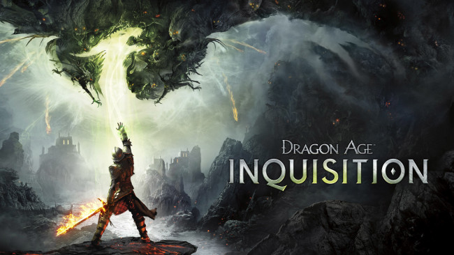 Обои картинки фото dragon age iii,  inquisition, видео игры, дракон, меч, руины, воин