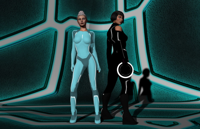 Обои картинки фото 3д графика, фантазия , fantasy, космический, корабль, фон, взгляд, девушки