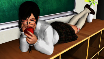 Картинка 3д+графика аниме+ anime девушка фон взгляд