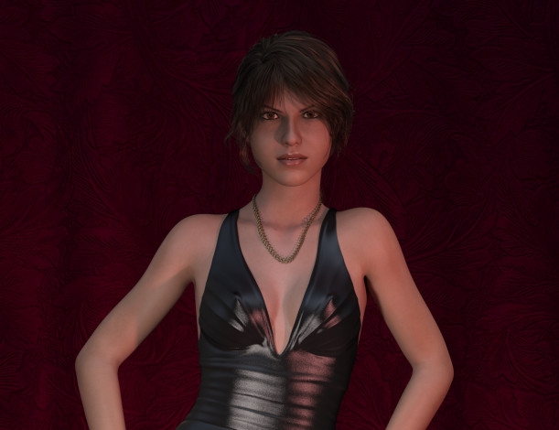 Обои картинки фото 3д графика, люди , people, фон, взгляд, девушка