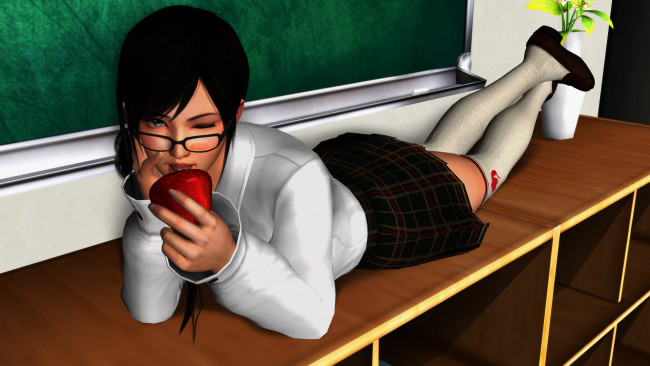 Обои картинки фото 3д графика, аниме , anime, девушка, фон, взгляд