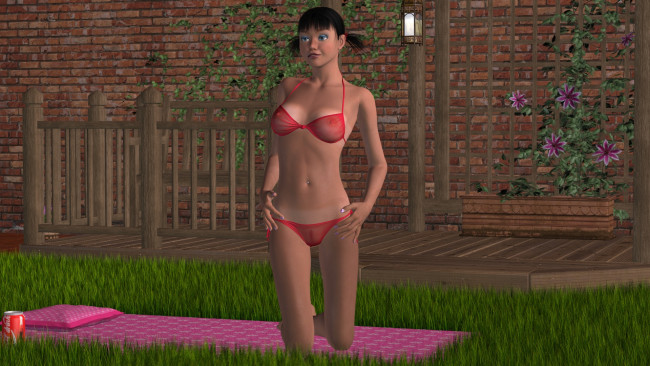 Обои картинки фото 3д графика, люди , people, девушка, взгляд, фон