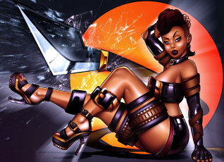 Картинка рисованное комиксы униформа взгляд фон девушка