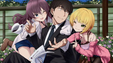 Картинка аниме idolm@ster девочки парень