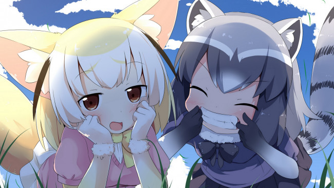 Обои картинки фото аниме, kemono friends, девочки