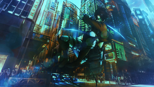 Обои картинки фото аниме, shingeki no kyojin, атака, титанов