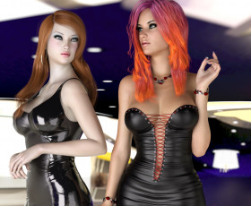 Картинка 3д+графика люди+ people девушки взгляд фон