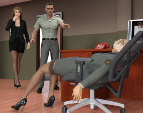 обоя spy games, 3д графика, фантазия , fantasy, девушка, взгляд, фон