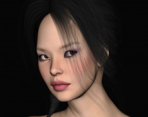 Картинка 3д+графика портрет+ portraits девушка взгляд фон