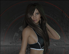 Картинка 3д+графика люди+ people девушка взгляд фон