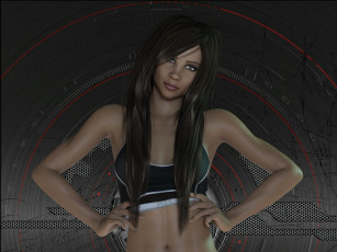 Картинка 3д+графика люди+ people девушка взгляд фон