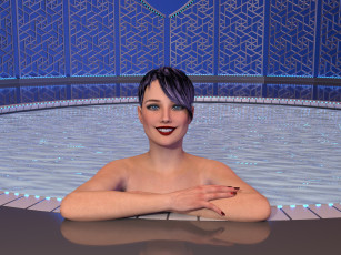 Картинка 3д+графика люди+ people девушка взгляд фон