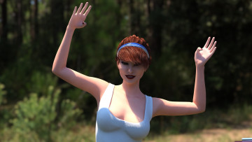 Картинка 3д+графика люди+ people девушка взгляд фон