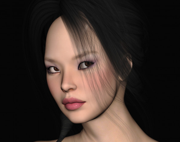 Обои картинки фото 3д графика, портрет , portraits, девушка, взгляд, фон