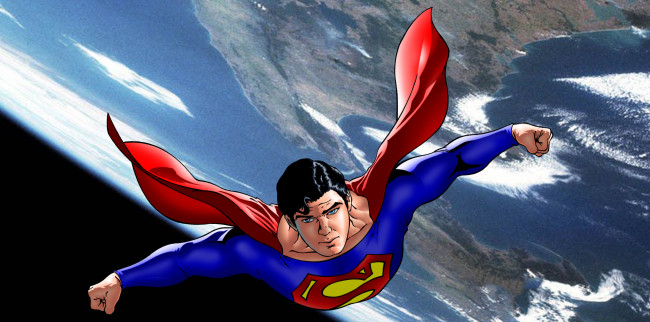 Обои картинки фото рисованное, комиксы, мужчина, планета, фон, взгляд, полет