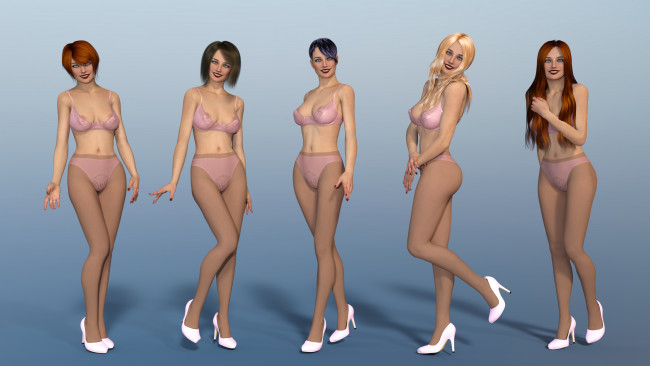 Обои картинки фото 3д графика, люди , people, девушки, взгляд, фон, грудь