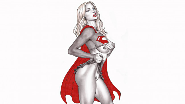 Обои картинки фото рисованное, комиксы, девушка, фон, униформа, взгляд