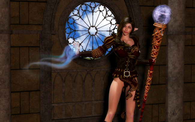 Обои картинки фото 3д графика, эльфы , elves, взгляд, фон, эльфийка