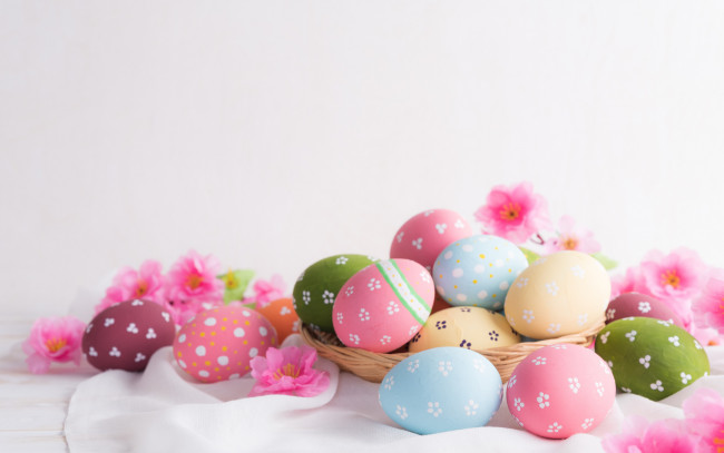 Обои картинки фото праздничные, пасха, фон, яйца