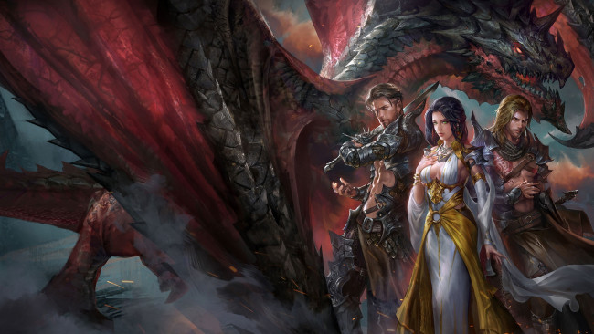 Обои картинки фото фэнтези, красавицы и чудовища, dragons, gift, jeremy, chong