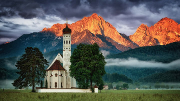 Картинка eglise+saint-coloman+de+schwangau germany города -+католические+соборы +костелы +аббатства eglise saint-coloman de schwangau