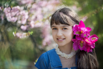 Картинка разное дети девочка цветы