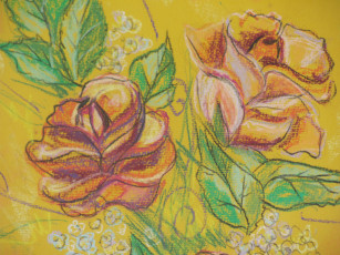 Картинка рисованные цветы листья