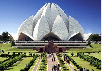 Картинка храм лотоса индия города буддистские другие храмы белый лепестки огромный храм+лотоса нью-дели