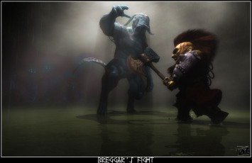 Картинка 3д графика fantasy фантазия топор существа