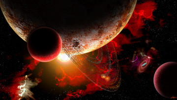 Картинка космос арт звёзды планеты