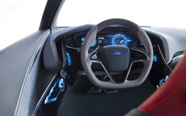 Обои картинки фото ford, evos, concept, 2012, автомобили, спидометры, торпедо
