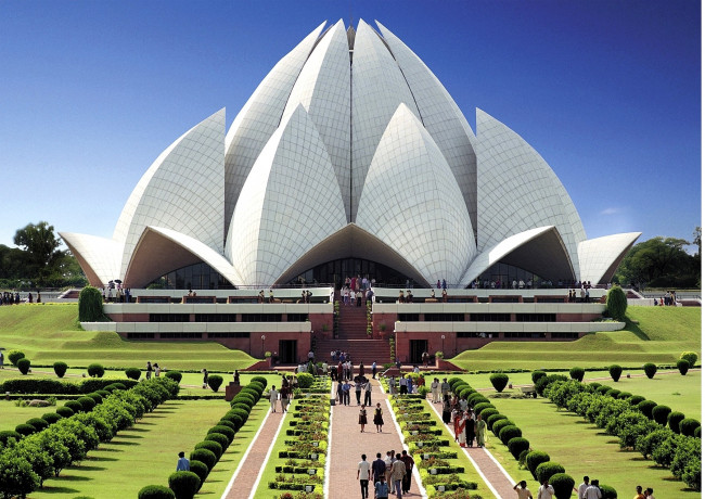 Обои картинки фото храм, лотоса, индия, города, буддистские, другие, храмы, белый, лепестки, огромный, храм лотоса, нью-дели