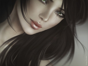 Картинка 3д графика portraits портрет лицо брюнетка