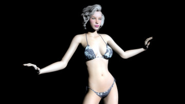 Картинка 3д графика people люди купальник девушка взгляд