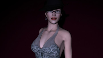 обоя 3д, графика, people, люди, взгляд, девушка, очки