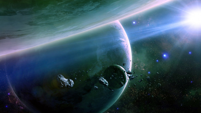Обои картинки фото космос, арт, планеты