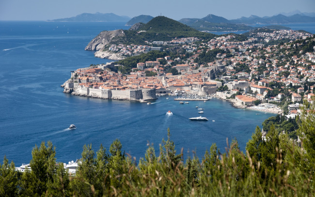 Обои картинки фото города, дубровник, хорватия, побережье, море, панорама