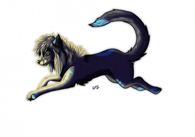 Обои картинки фото рисованные, животные, сказочные, мифические, собака